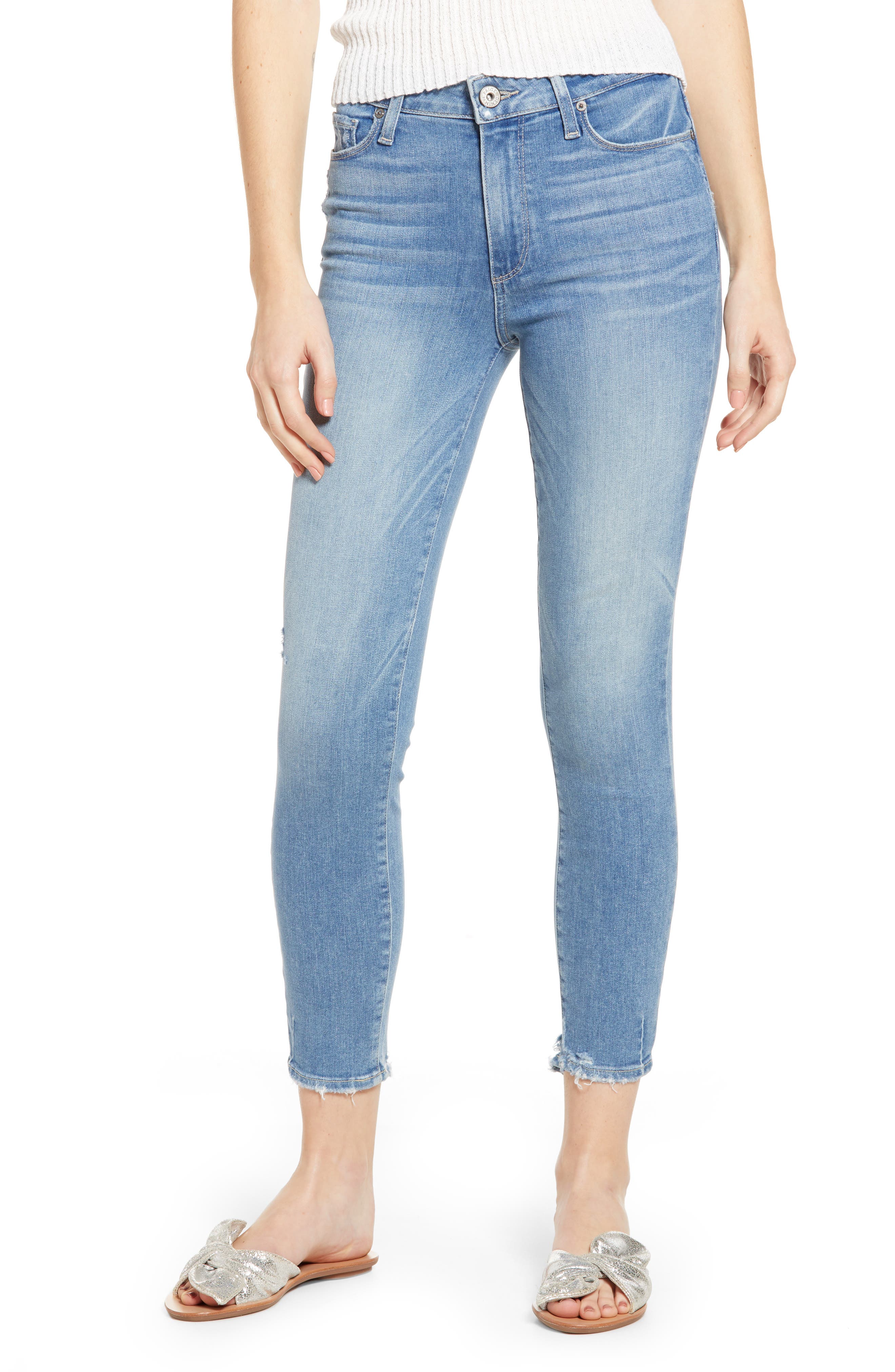 PAIGE Womens Hoxton High Rise Ultra Skinny Fit Crop Jean